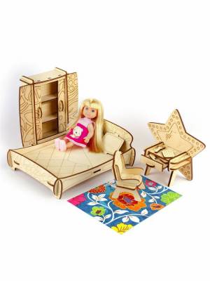 Конструктор Мебель для кукол спальня Цветочки