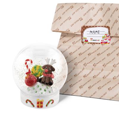 Набор для создания снежного шара Maxi Art Мешок подарков и олененок
